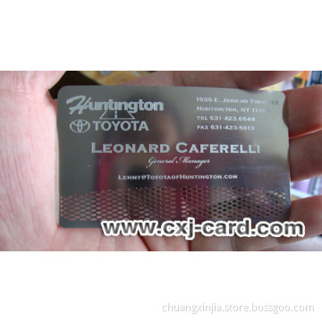 Etched Stainless Steel Card